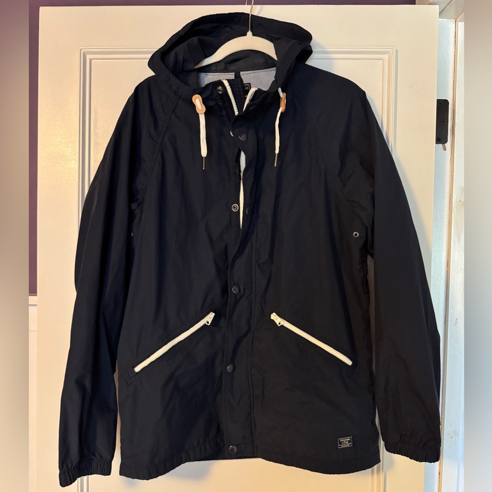 Abercrombie & Fitch Navy Windbreaker Size Small